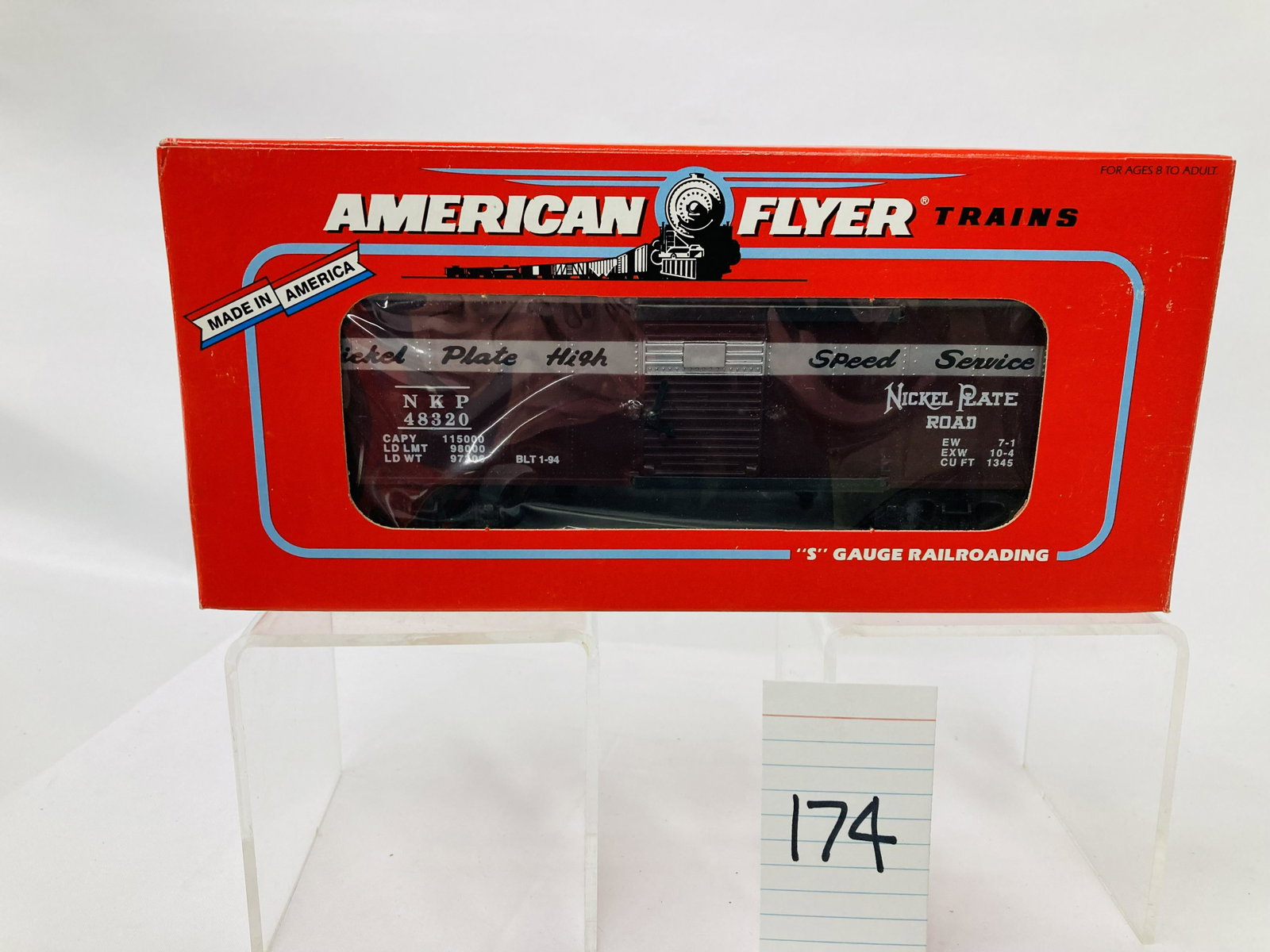 American Flyer LTI 48320 Nickel Plate Road Boxcar w/ OB: American Flyer LTI 48320 Nickel Plate Road Boxcar w/ OB, C10