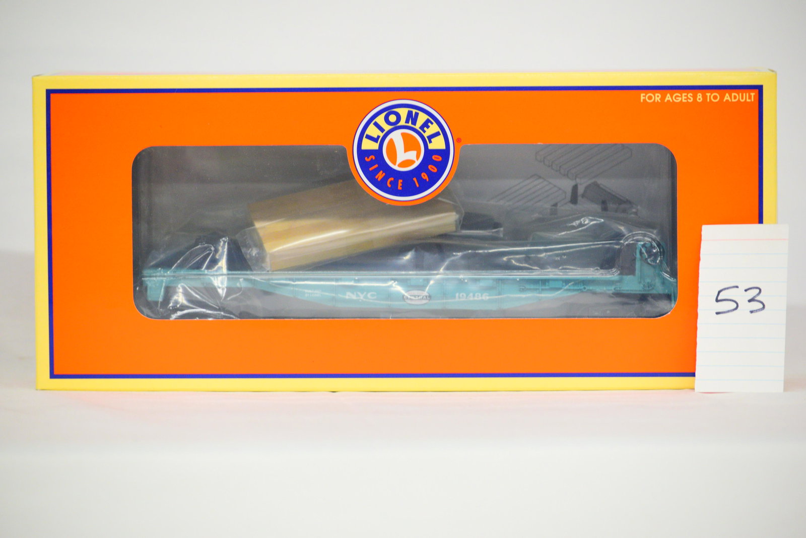 Lionel - No. 6-19486  - New York Central NYC Flatcar w/ Lumber Load  (w/ OB) (1 of 2)