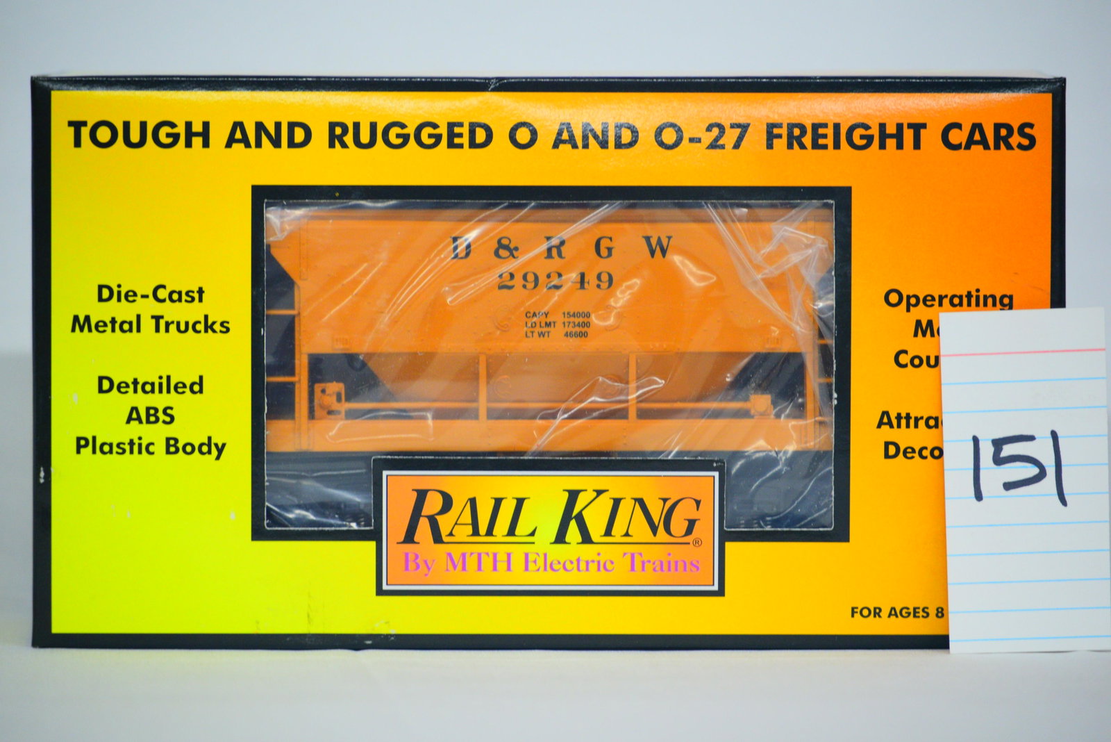 MTH (RailKing) - No. 30-7561 - Denver Rio Grande Ore Car w/ Ore Load (w/ OB): MTH (RailKing) - No. 30-7561 - Denver Rio Grande Ore Car w/ Ore Load (w/ OB) C10