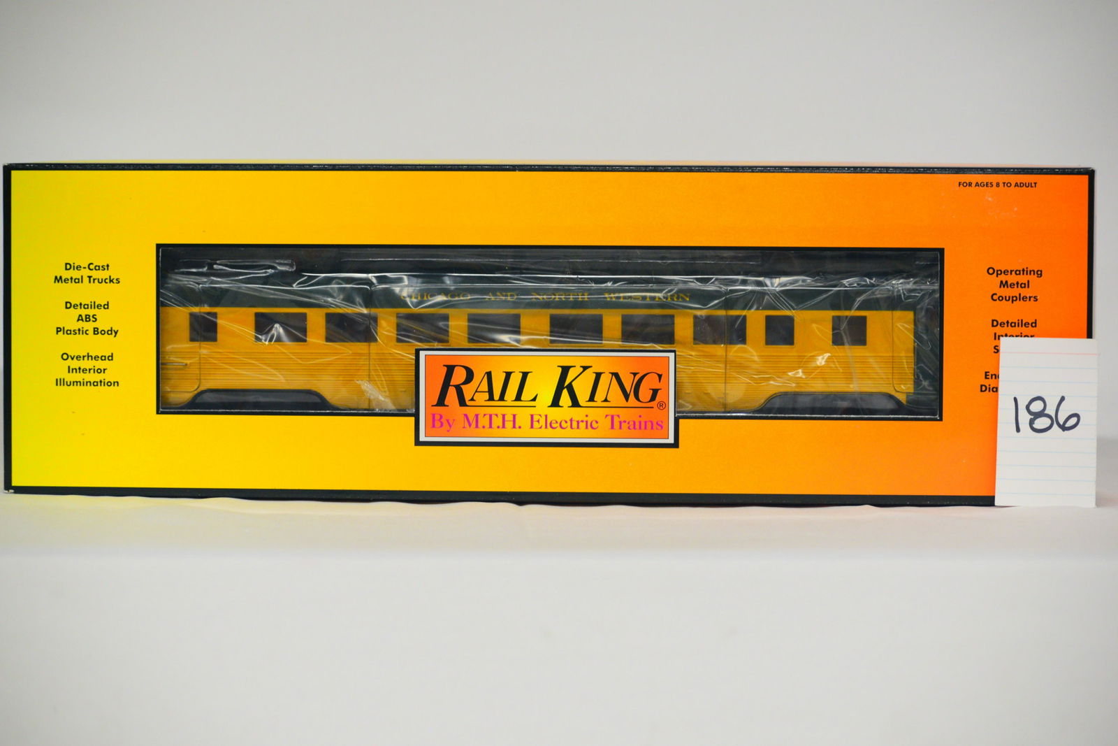 MTH (RailKing) - No. 30-6760 Chicago Northwestern 60' Streamlined Coach Passenger Car w/ OB (1 of 2)