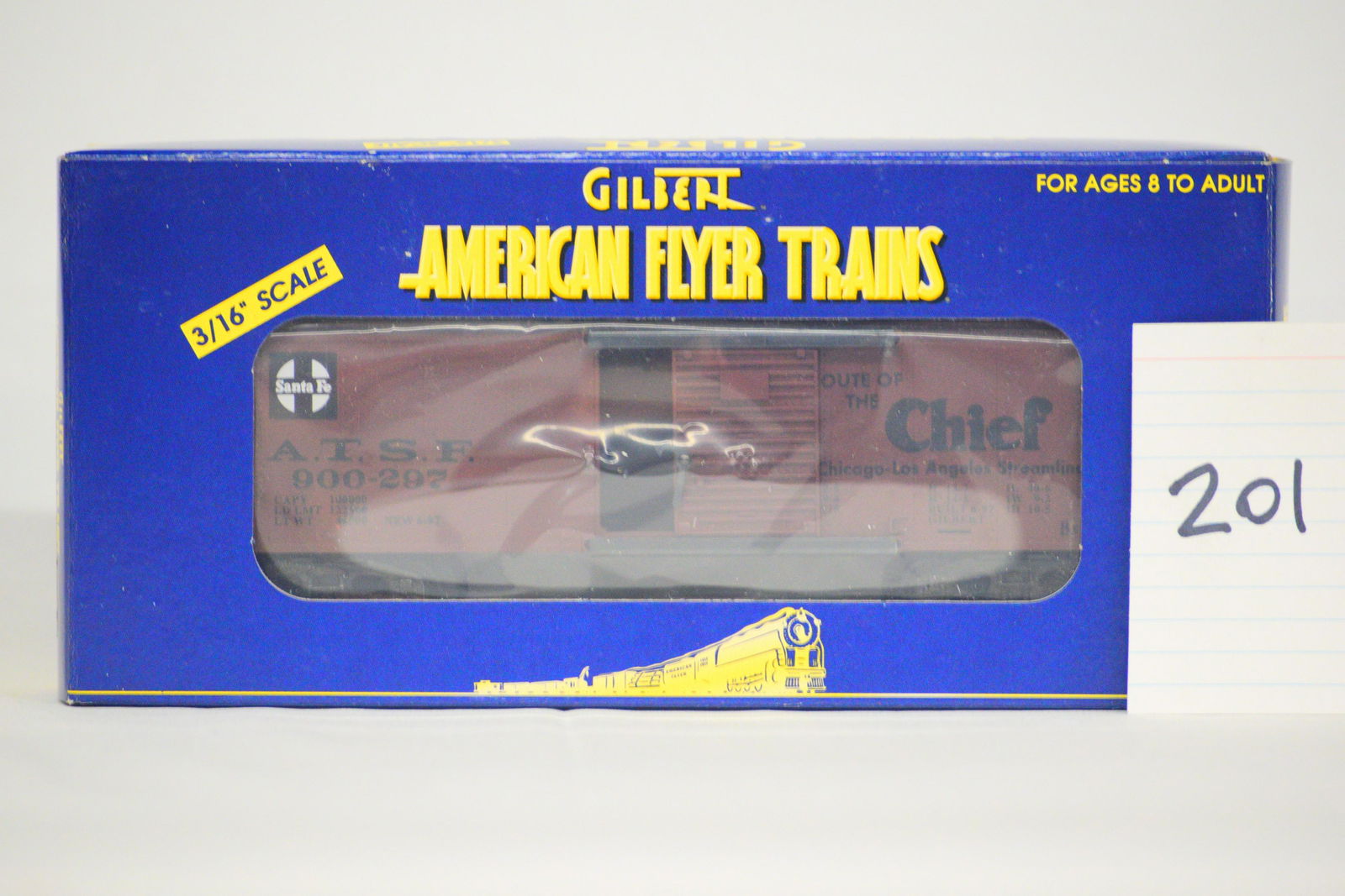 American Flyer - No. 6-48329 - Atchison, Topeka and Santa Fe Railway 900-297 Box Car (w/ OB): American Flyer - No. 6-48329 - Atchison, Topeka and Santa Fe Railway 900-297 Box Car (w/ OB) C10