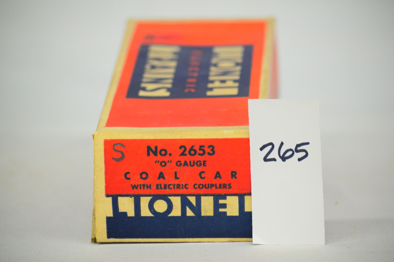 Lionel - No. 2653  -  Prewar "O" Gauge Coal Car with Electric Couplers  (Empty Box Only) (1 of 4)