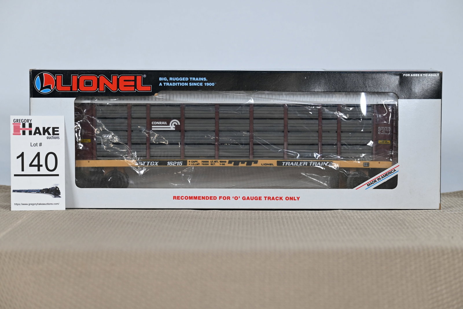 Lionel 6-16215 Conrail Two Tier Auto Carrier w/ OB: Lionel 6-16215 Conrail Two Tier Auto Carrier w/ OB, C8+