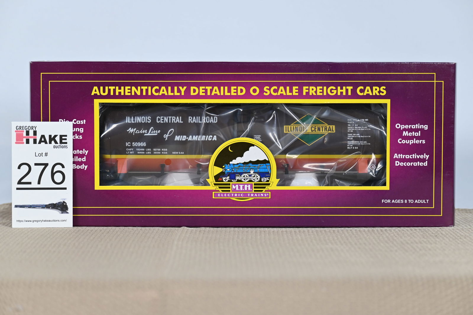 MTH (Premier) - 20-96087: (O Gauge) Illinois Central - Tank Car w/OB (1 of 2)