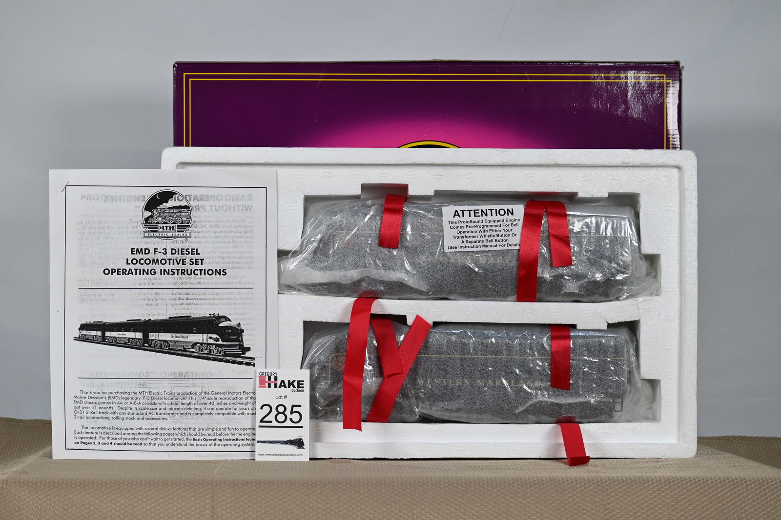 MTH (Premier) - MT-2083LP: (O Gauge) Western Maryland - EMD F-3 AA Diesel Engine Set w/Proto-Sound (1 of 5)
