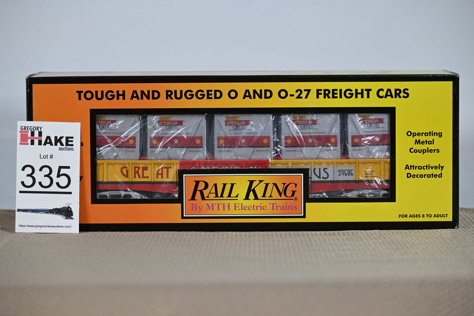 MTH (RailKing) - 30-7277: (O Gauge) Circus - Gondola Car w/LCL Containers (5) w/OB (1 of 2)