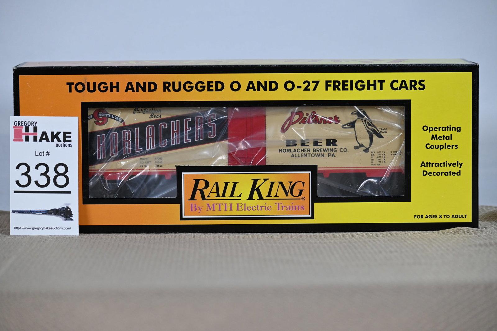 MTH (RailKing) - 30-7871: (O Gauge) Horlacher's Brewing Company - Modern Reefer Car w/OB: MTH (RailKing) - 30-7871: (O Gauge) Horlacher's Brewing Company - Modern Reefer Car w/OB - C10