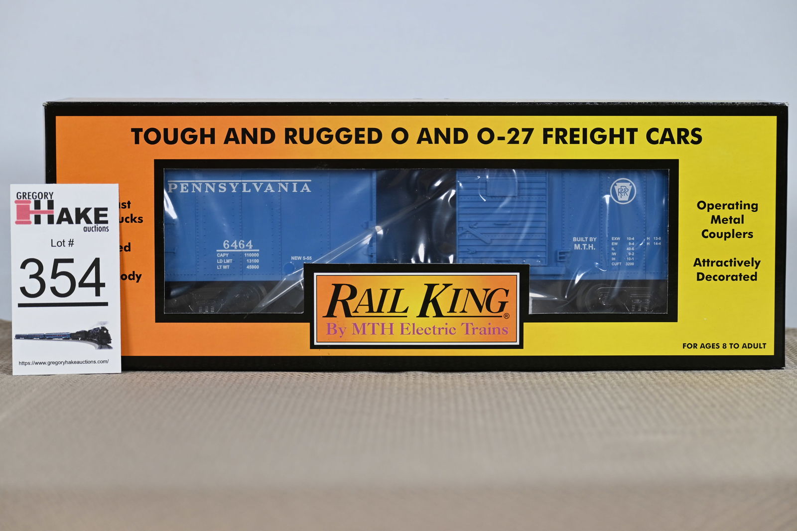 MTH (RailKing) - 30-74035: (O Gauge) Boy's - Box Car - Boy's (Powder Blue) Car No. 6464 w/OB (1 of 2)