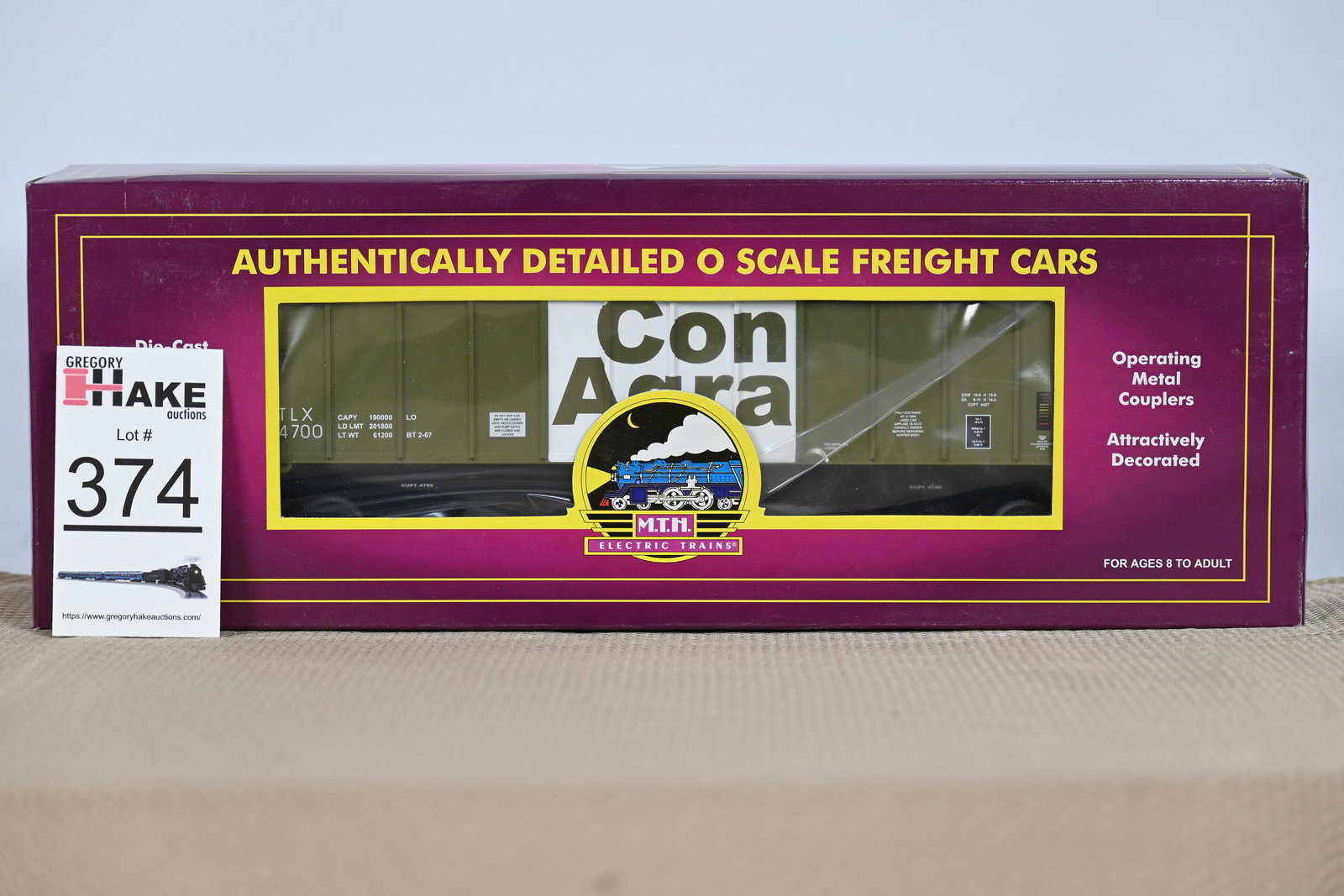 MTH (Premier) - 20-97135: (O Gauge) CON Agra - Ps-2 CD High-Sided Hopper Car w/OB (1 of 2)