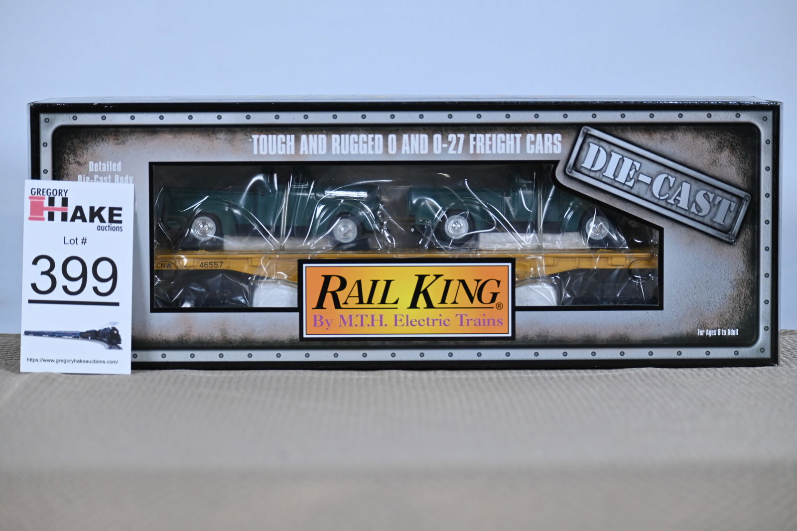MTH (RailKing) - 30-8312: (O Gauge) Chicago & North Western - Die-Cast Flat Car w/OB (1 of 2)