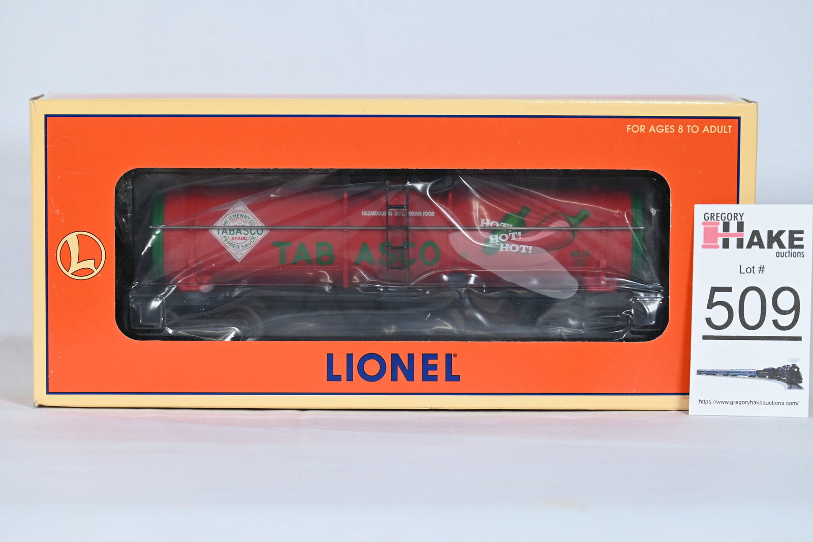 Lionel (LTI) - 6-16180: Tabasco - 1-D Tank Car: Lionel (LTI) - 6-16180: Tabasco - 1-D Tank Car, w/OB / Condition: C10