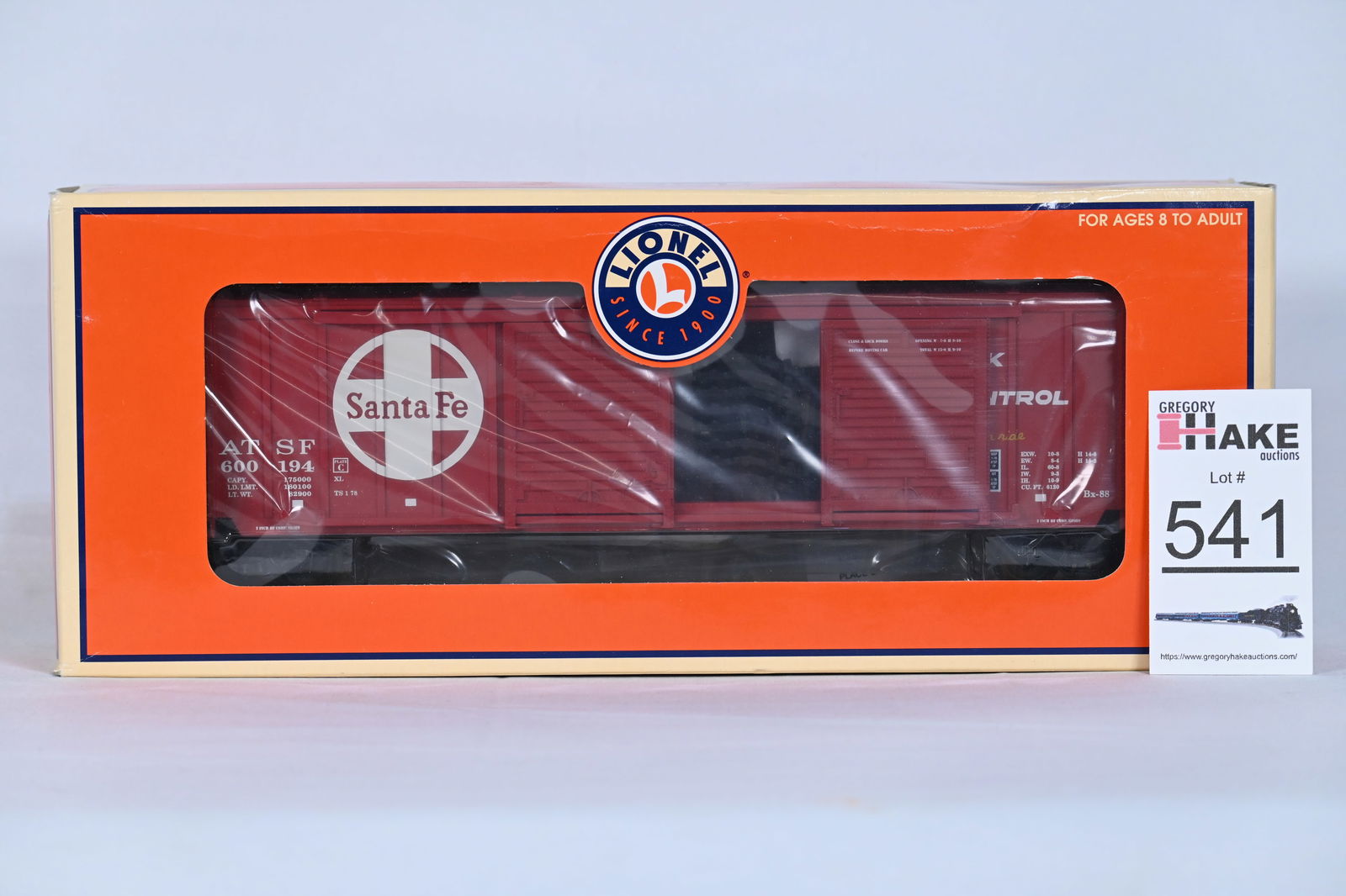Lionel (LTI) - 6-17280: Santa Fe - Box Car with auto frames, Car No. 600194 (1 of 2)
