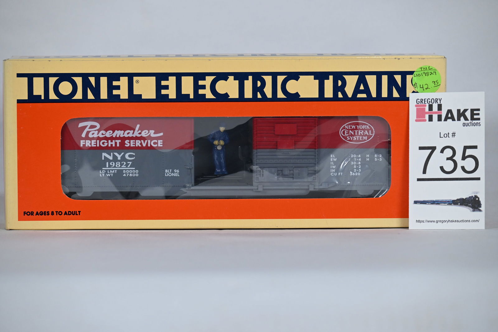 Lionel LTI 6-19827 New York Central Operating Boxcar w/ OB (1 of 2)