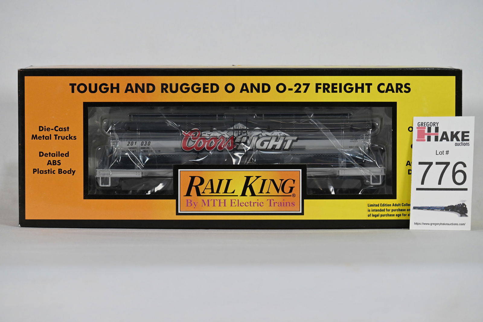 MTH (RailKing) - 30-73308: MCG - Coors Light - 3-Dome Tank Car - w/OB (1 of 2)