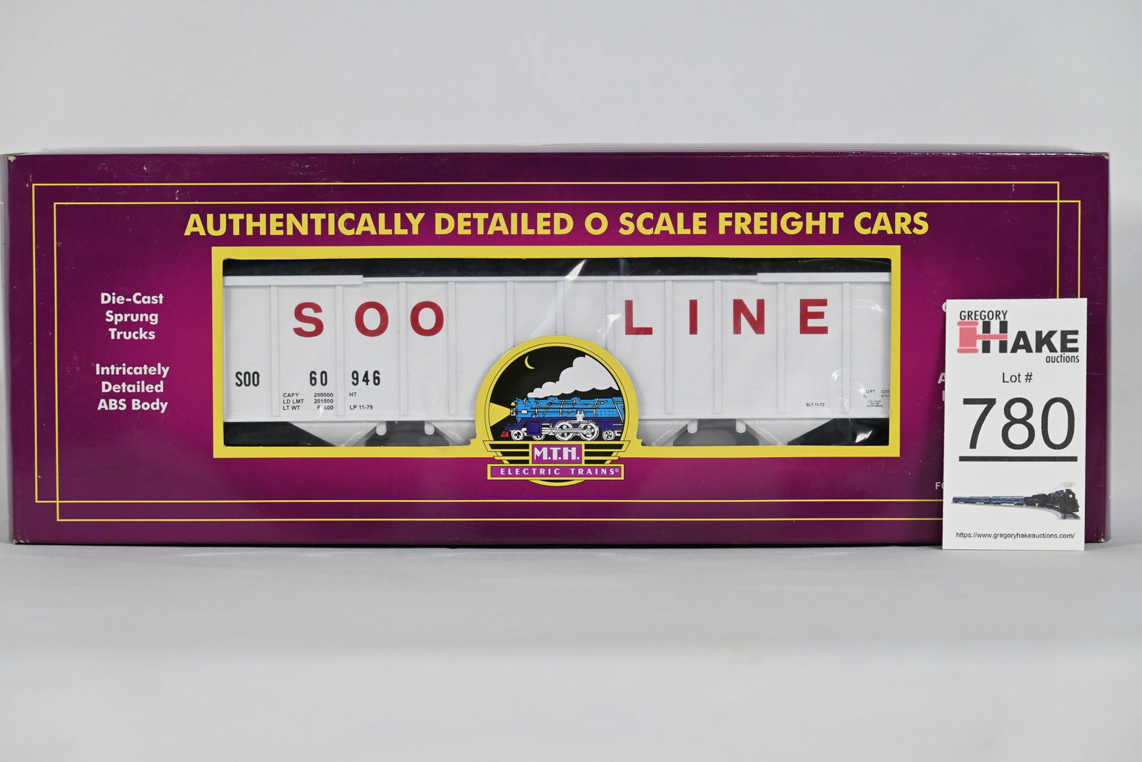 MTH (Premier) - 20-97535: Soo Line - 4-Bay Hopper Car - w/OB: MTH (Premier) - 20-97535: Soo Line - 4-Bay Hopper Car - Soo Line No. w/OB / Condition: C10