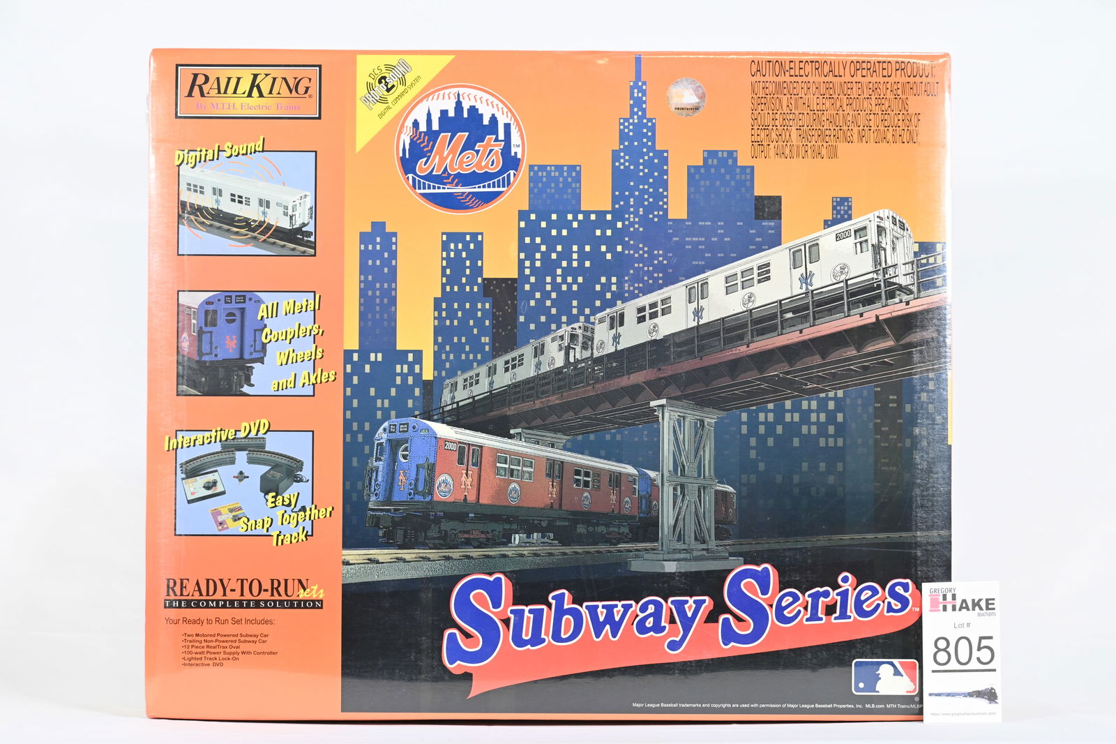 MTH (RailKing) - 30-4123-1: MLB - Mets- R-17 Subway R-T-R Passenger Train Set w/Proto-Sound 2.0 w/OB (1 of 5)