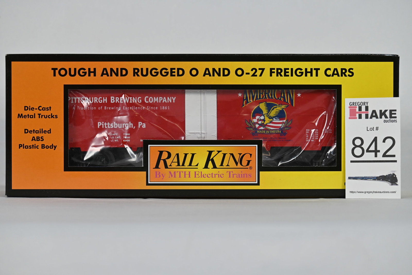 MTH (RailKing) - 30-7840: American Beer - Modern Reefer Car -w/OB: MTH (RailKing) - 30-7840: American Beer - Modern Reefer Car - American Beer, w/OB / Condition: C10