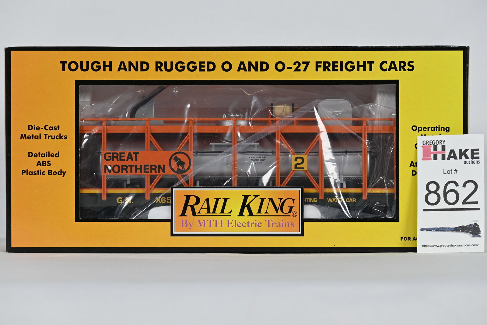 MTH (RailKing) - 30-79041: Great Northern - Fire Car - w/OB: MTH (RailKing) - 30-79041: Great Northern - Fire Car, w/OB / Condition: C10