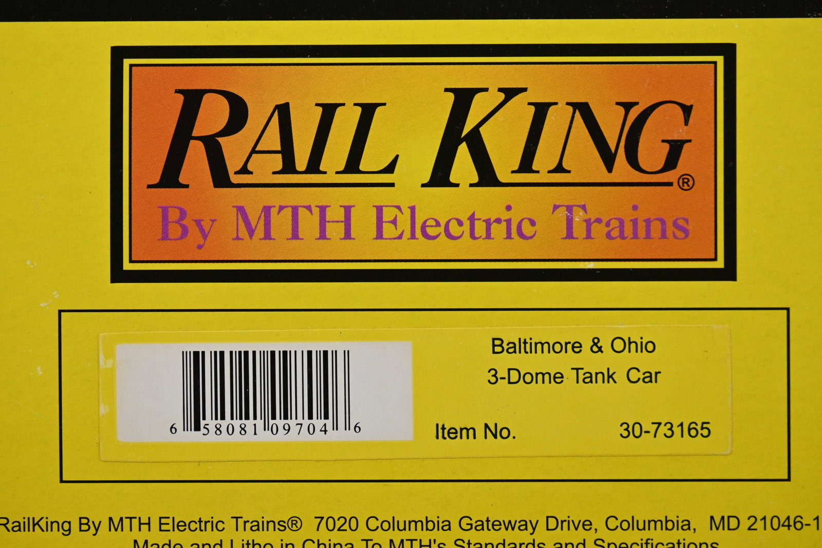 MTH (RailKing) - 30-73165: Baltimore & Ohio - 3-Dome Tank Car - w/OB: MTH (RailKing) - 30-73165: Baltimore & Ohio - 3-Dome Tank Car, w/OB / Condition: C10