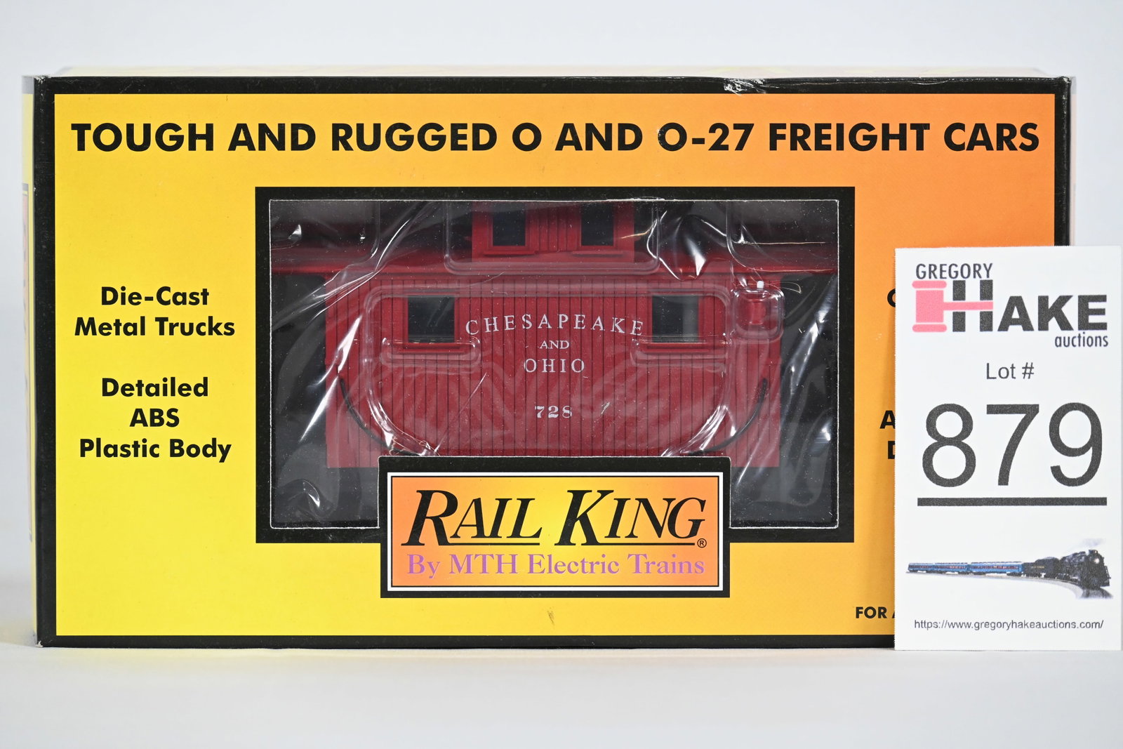 MTH (RailKing) - 30-77022: Chesapeake & Ohio - Bobber Caboose - w/OB: MTH (RailKing) - 30-77022: Chesapeake & Ohio - Bobber Caboose, w/OB / Condition: C10