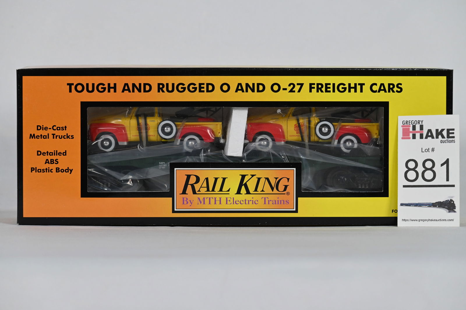 MTH (RailKing) - 30-76123: Southern - Flat Car w/(2) 3100 Chevy Shell Pickup Truck - w/OB (1 of 2)