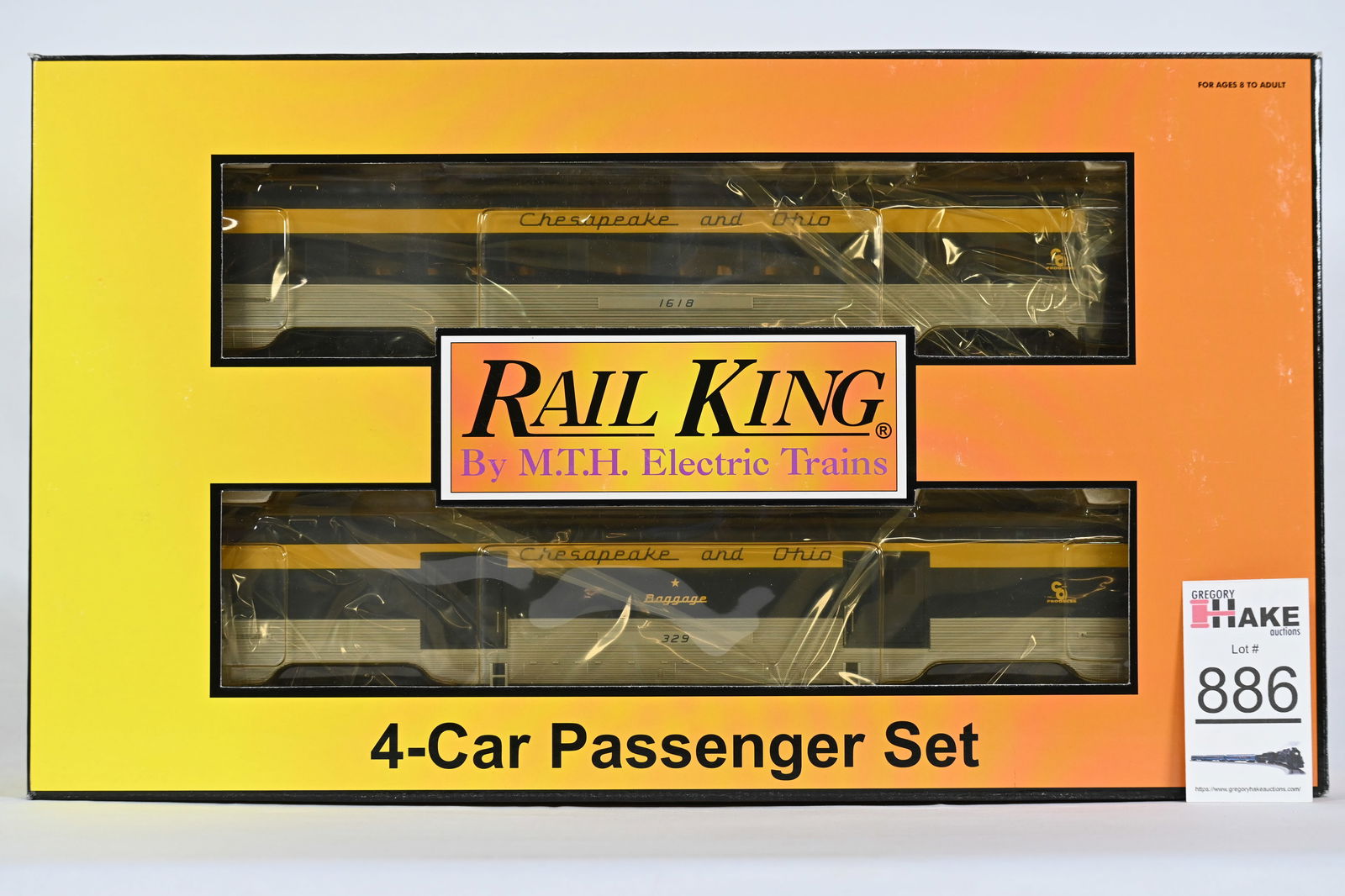 MTH (RailKing) - 30-67005: Chesapeake & Ohio - 4-Car 60' Streamlined ABS Passenger Set  w/OB (1 of 5)