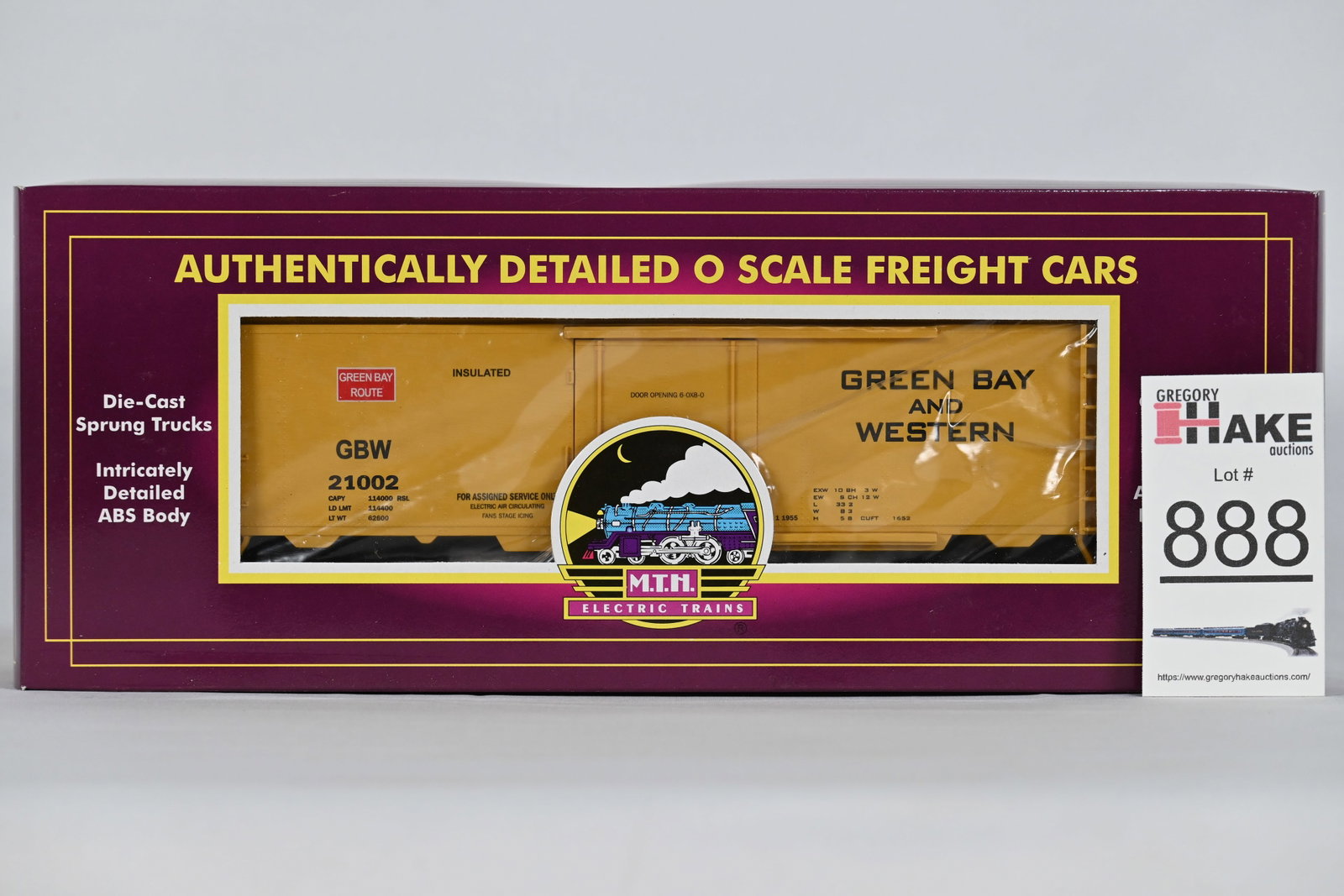 MTH (Premier) - 20-94006: Green Bay Route - Reefer Car : w/OB: MTH (Premier) - 20-94006: Green Bay Route - Reefer Car : ABS Body, Die-cast sprung trucks. Sliding door, w/OB / Condition: C10