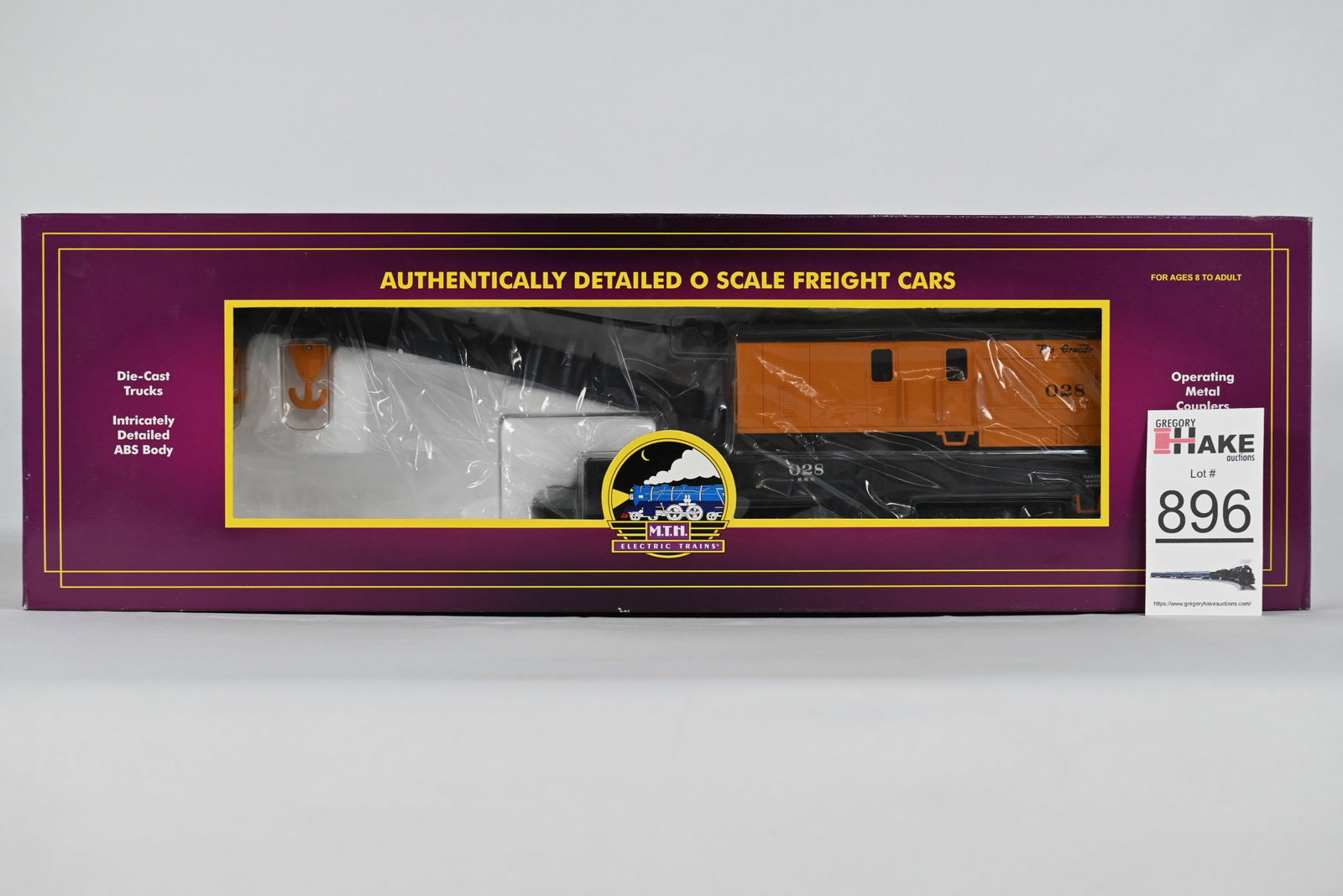 MTH (Premier) - 20-98297: Rio Grande - O Scale Crane Car - w/OB: MTH (Premier) - 20-98297: Rio Grande - O Scale Crane Car, w/OB / Condition: C10