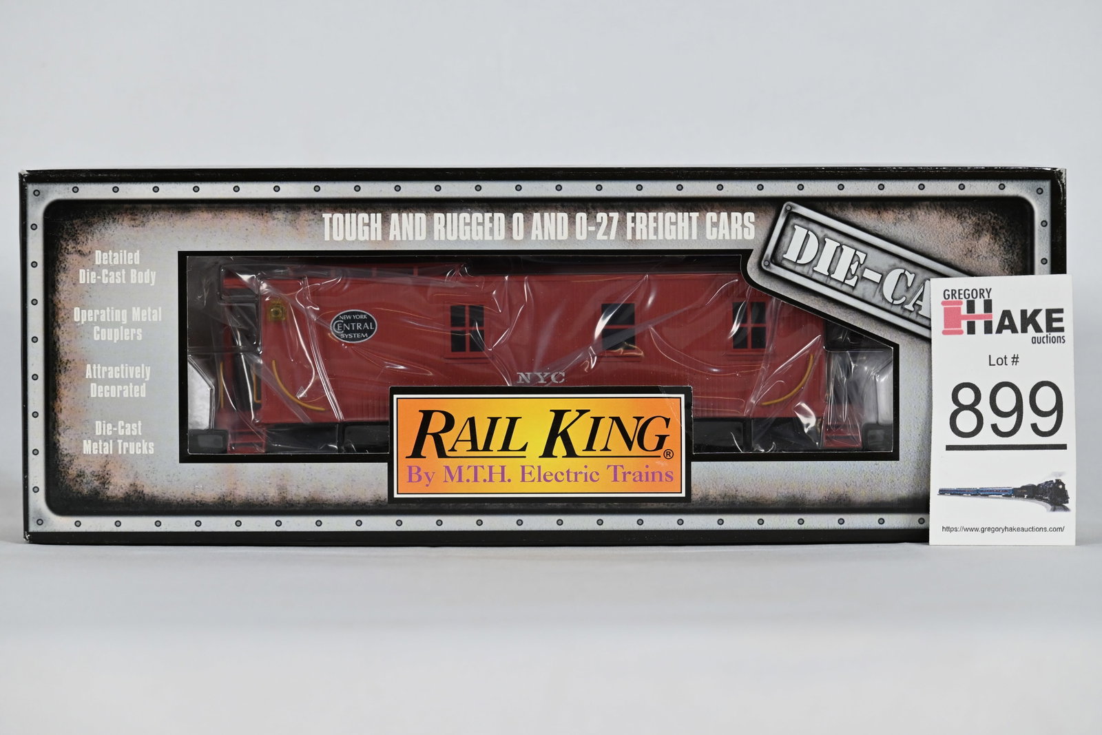 MTH (RailKing) - 30-8501: New York Central - Die-Cast Woodsided Caboose - w/OB: MTH (RailKing) - 30-8501: New York Central woodsided caboose, w/OB / Condition: C10