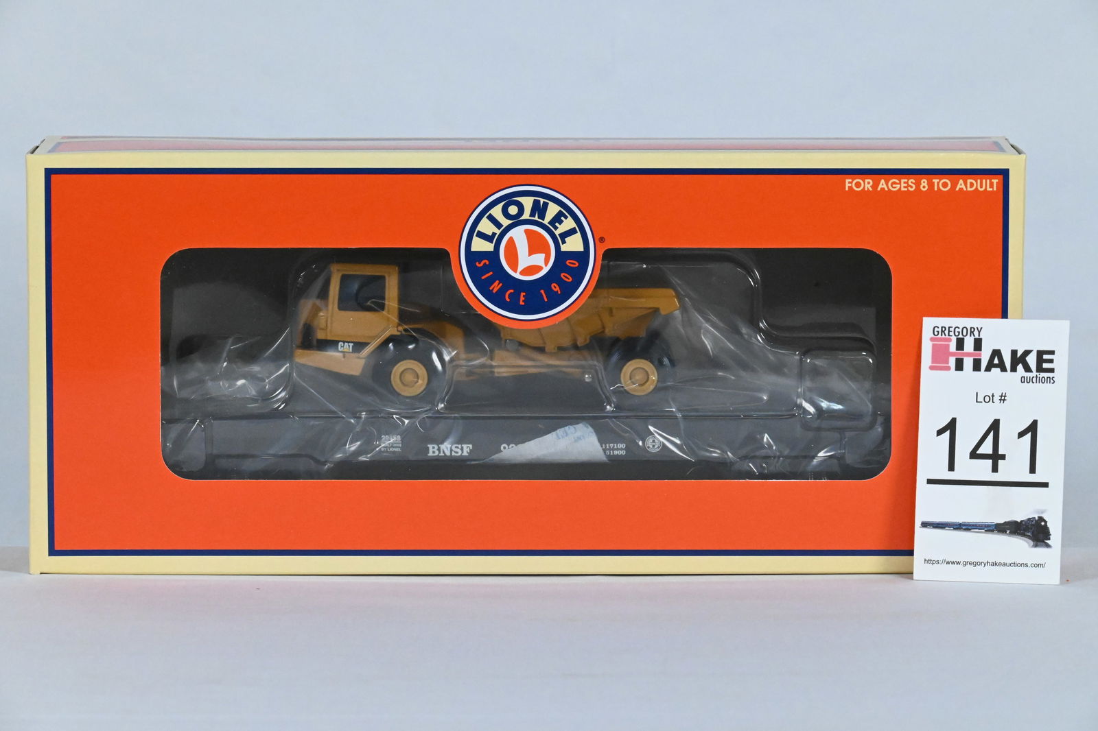 Lionel (LTI) - 6-29458: BNSF - Flat Car with Caterpillar Truck, Car No. 922268, w/OB: Lionel (LTI) - 6-29458: BNSF - Flat Car with Caterpillar Truck, Car No. 922268, w/OB / Condition: C10