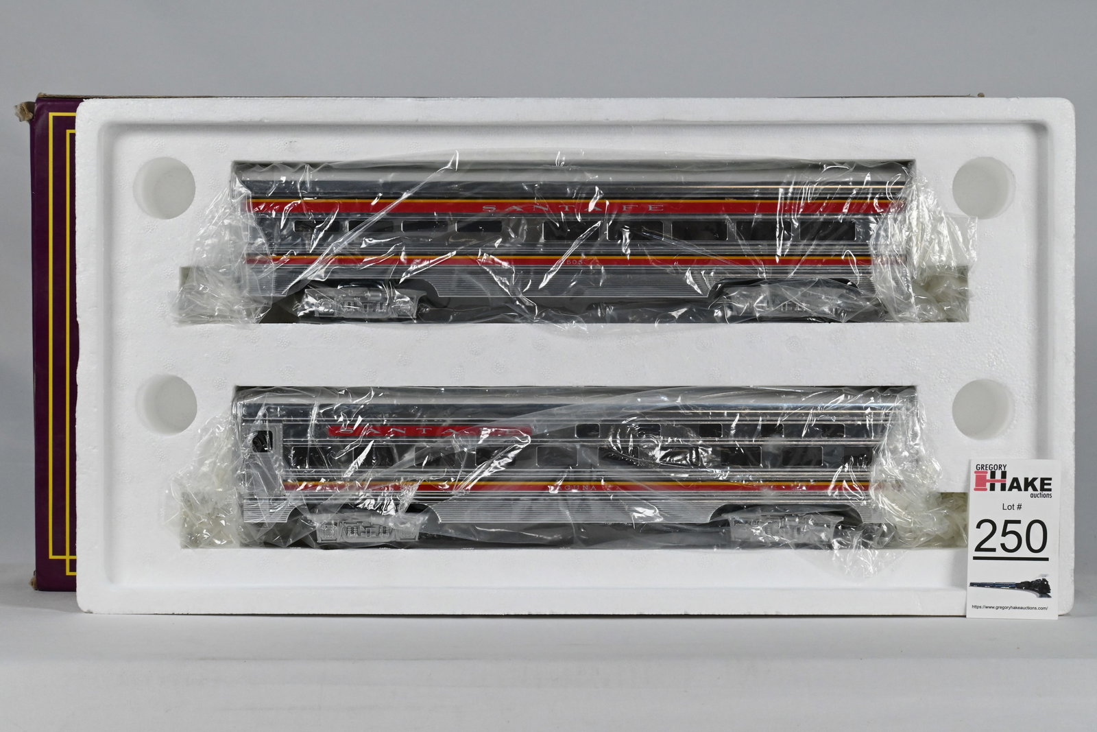 MTH  20-6122 3-Rail ATSF Santa Fe El Capitan 60' Aluminum Sleeper/Diner Passenger Car Set w/ OB (1 of 4)