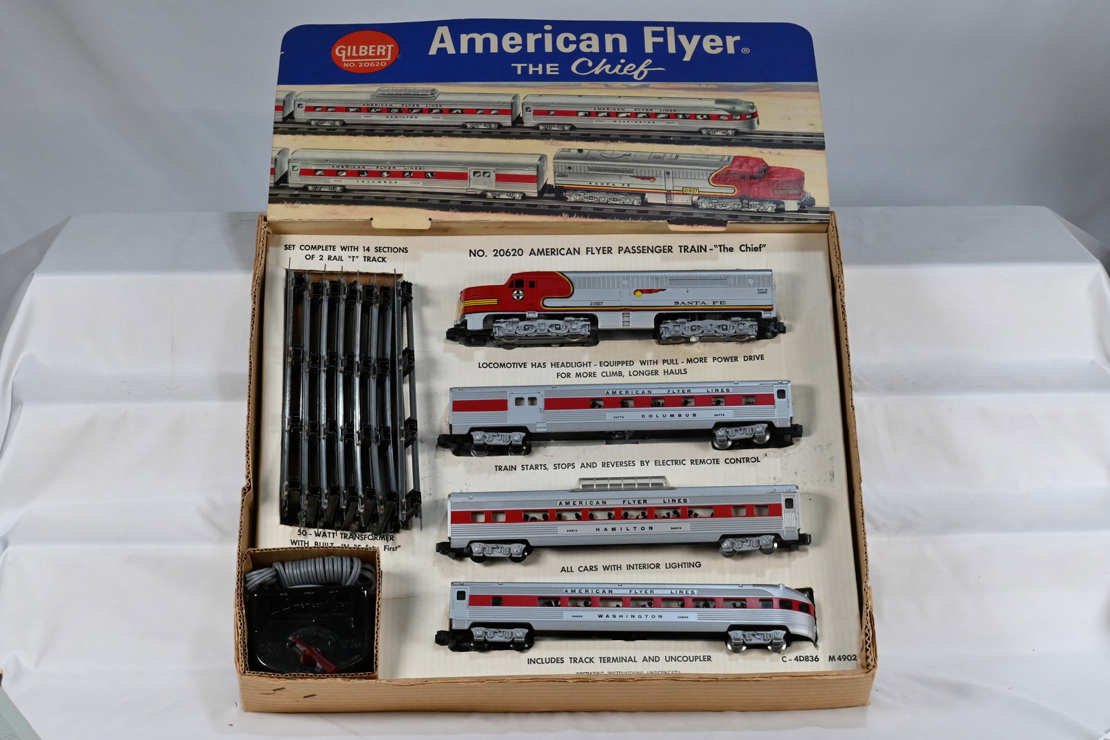 American Flyer S Gauge 20620 "The Chief" Santa Fe Passenger Set with Original Set Box (1 of 8)