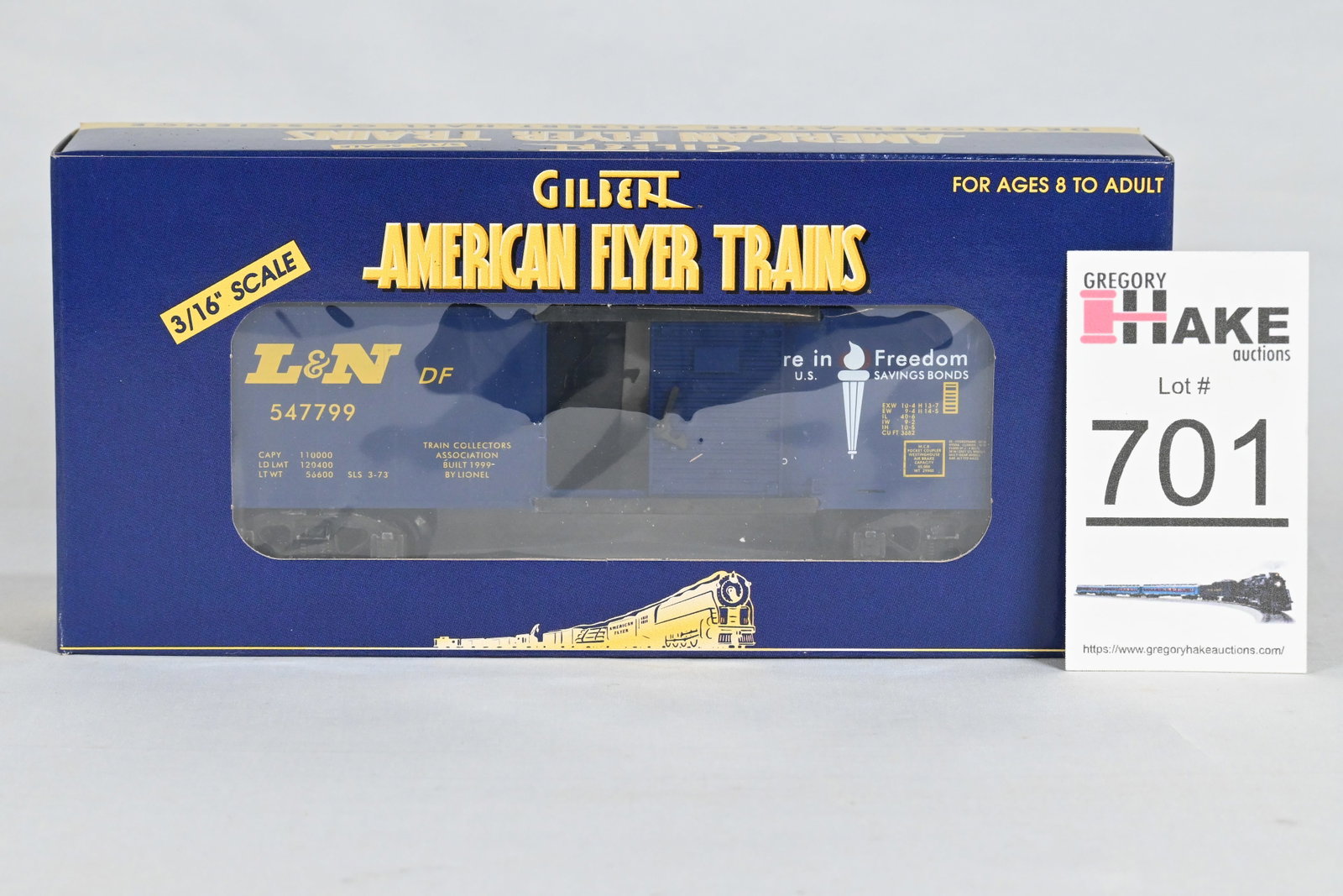 American Flyer S Gauge 6-48213 1999 TCA Museum Car L&N Boxcar w/ OB: American Flyer S Gauge 6-48213 1999 TCA Museum Car L&N Boxcar w/ OB, C10.