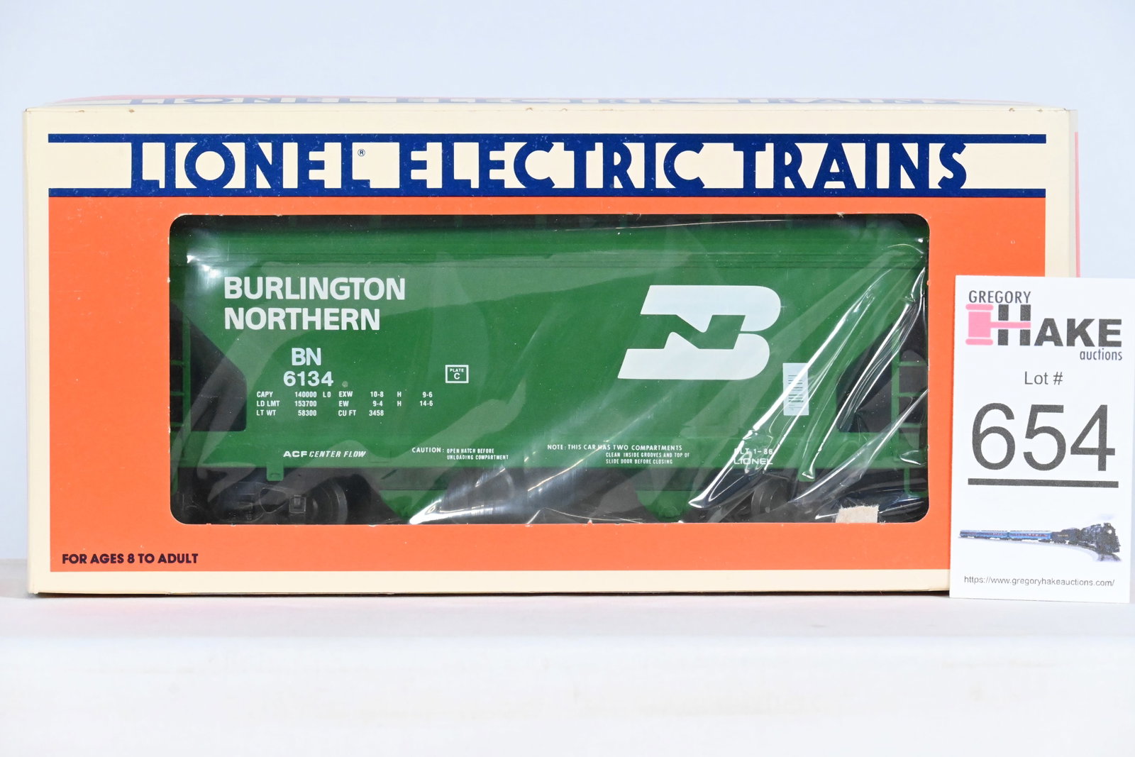 Lionel (MPC) - 6-6134: BN - 2-bay ACF Hopper (std. O), w/OB: Lionel (MPC) - 6-6134: BN - 2-bay ACF Hopper (std. O), w/OB - C10