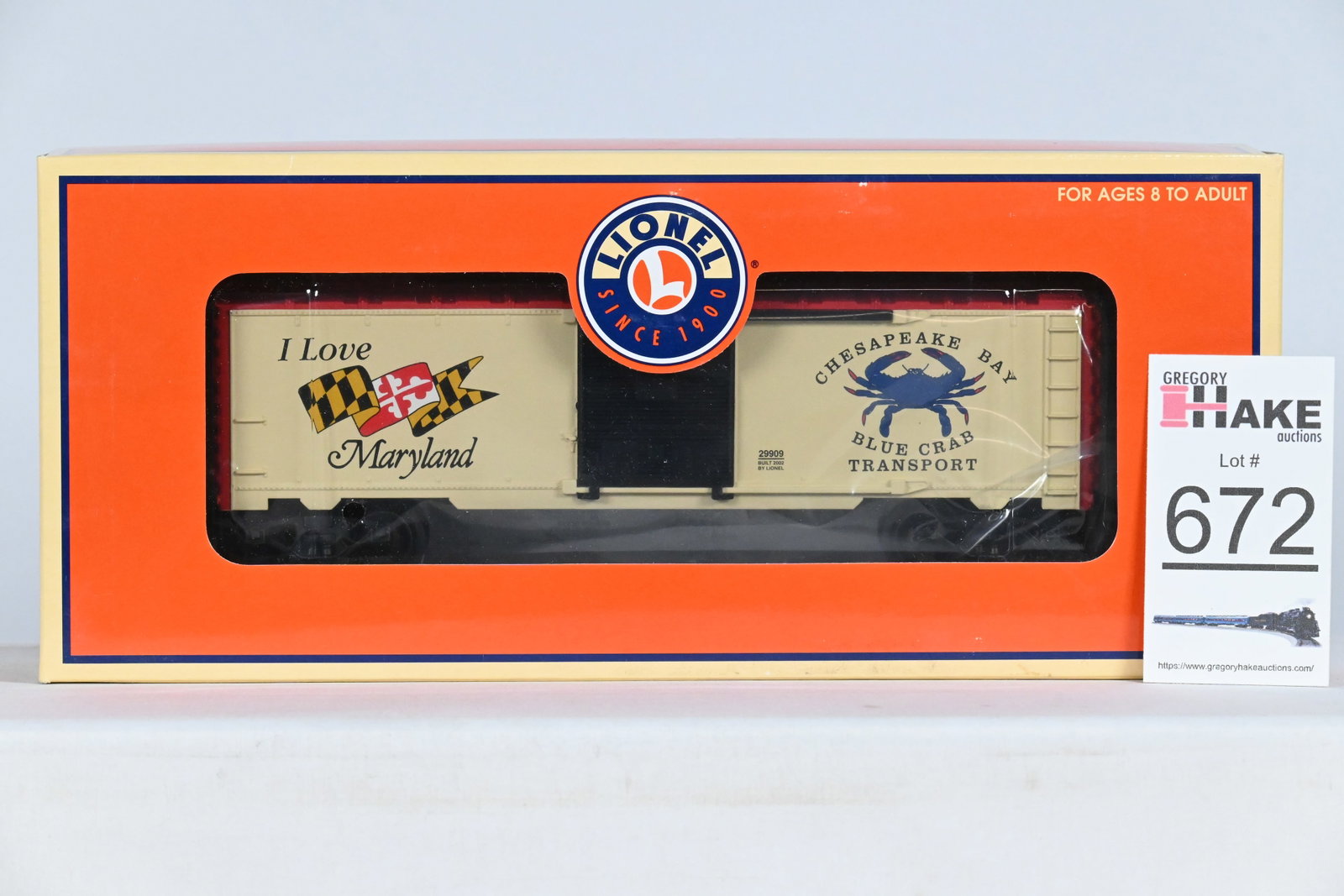 Lionel (LTI) - 6-29909: - "I Love Maryland" Box Car, w/OB: Lionel (LTI) - 6-29909: - "I Love Maryland" Box Car, w/OB - C10