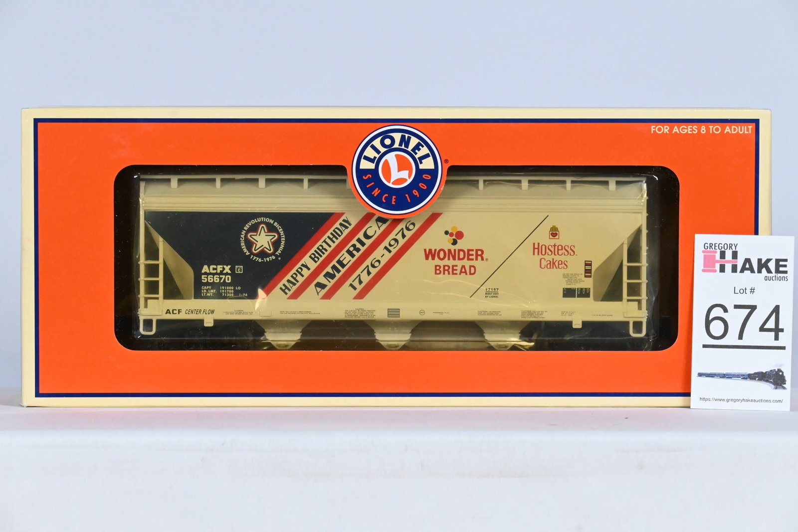 Lionel (LTI) - 6-17157: Wonder Bread - 3-bay Hopper, w/OB: Lionel (LTI) - 6-17157: Wonder Bread - 3-bay Hopper, w/OB - C10