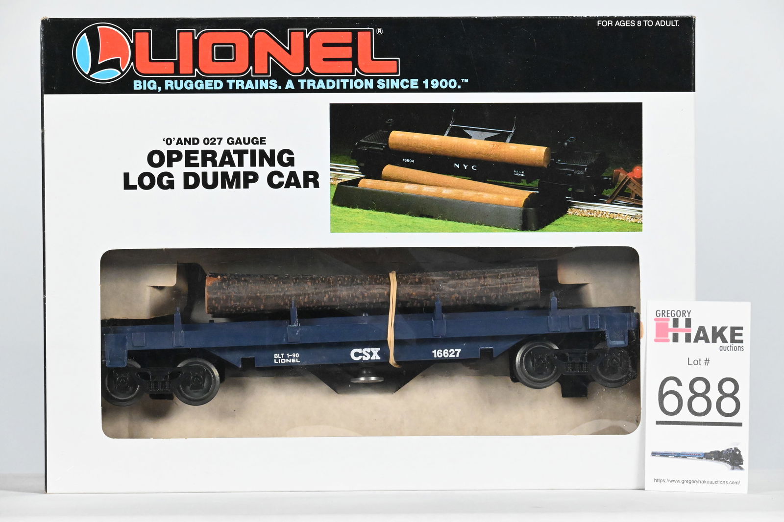 Lionel (LTI) - 6-16627: CSX - Log Dump Car, w/OB (1 of 2)