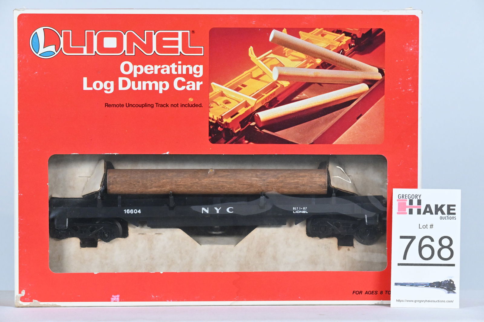 Lionel (LTI) - 6-16604: NYC - Log Dump Car, w/OB (1 of 2)