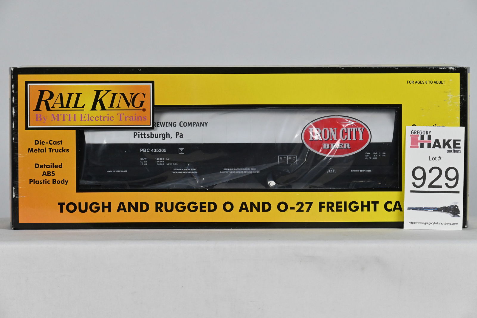 MTH (RailKing) - 30-75195: Pittsburgh Brewing Co. - 4-Bay Cylindrical Hopper Car, w/OB (1 of 2)