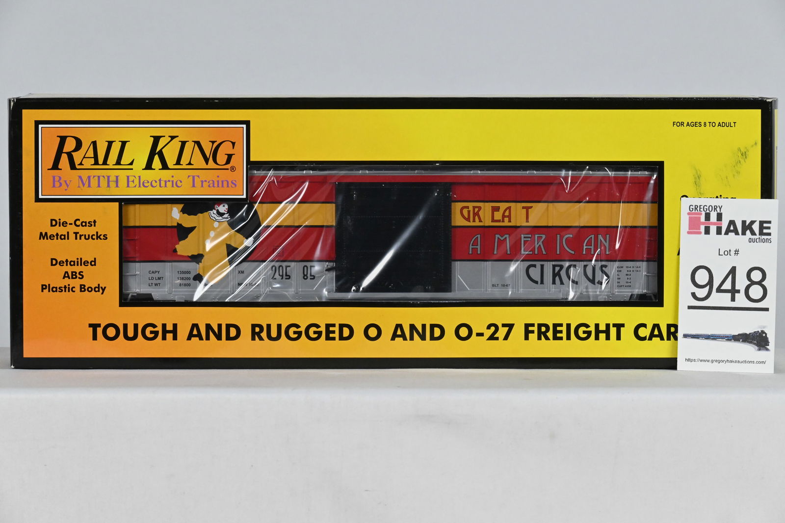 MTH (RailKing) - 30-74281: Circus - 50' Modern Box Car - Circus Car No. , w/OB (1 of 2)