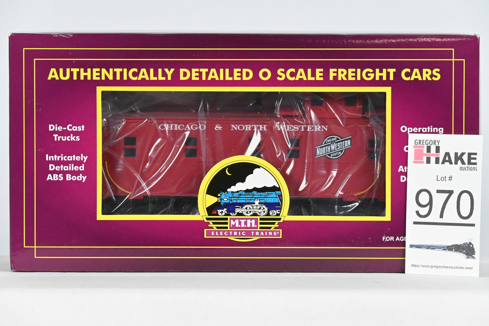 MTH (Premier) - 20-91056: Chicago & North Western - Steel Caboose, w/OB (1 of 2)