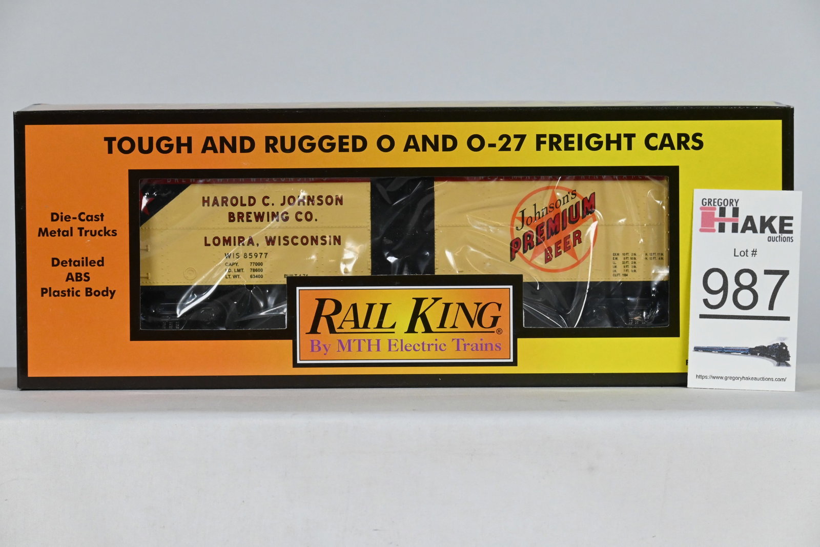MTH (RailKing) - 30-7851: Johnson's Premium Beer - Modern Reefer Car, w/OB: MTH (RailKing) - 30-7851: Johnson's Premium Beer - Modern Reefer Car, w/OB - C10