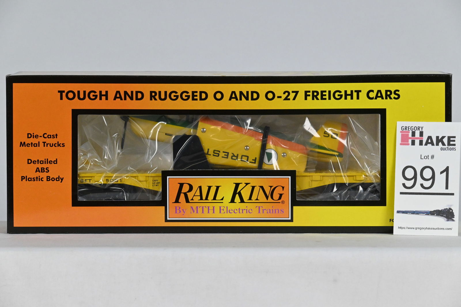 MTH (RailKing) - 30-76084: Fire Spotter - Flat Car W/Airplane, w/OB (1 of 2)
