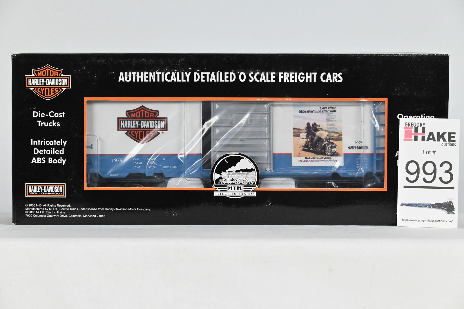 MTH (Premier) - 20-93220: Harley-Davidson - Box Car, w/OB (1 of 2)