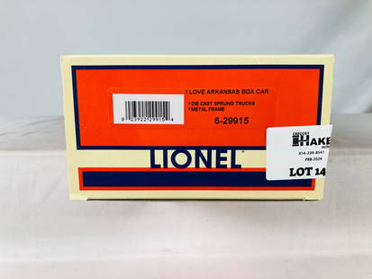 Lionel LTI 6-29915 I love Arkansas Boxcar w/ OB: Lionel LTI 6-29915 I love Arkansas Boxcar w/ OB, C10