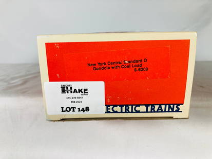 Lionel LTI 6-6209 New York Central Standard "O" Gondola w/ Coal Load & OB: Lionel LTI 6-6209 New York Central Standard "O" Gondola w/ Coal Load & OB, C10