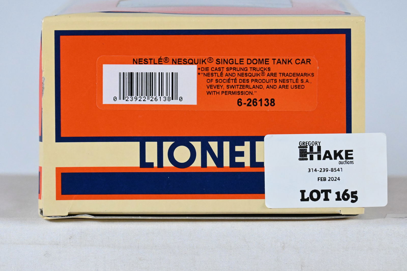 Lionel LTI 6-26138 Nestle Nesquik Single Dome Tank Car w/ OB (1 of 2)