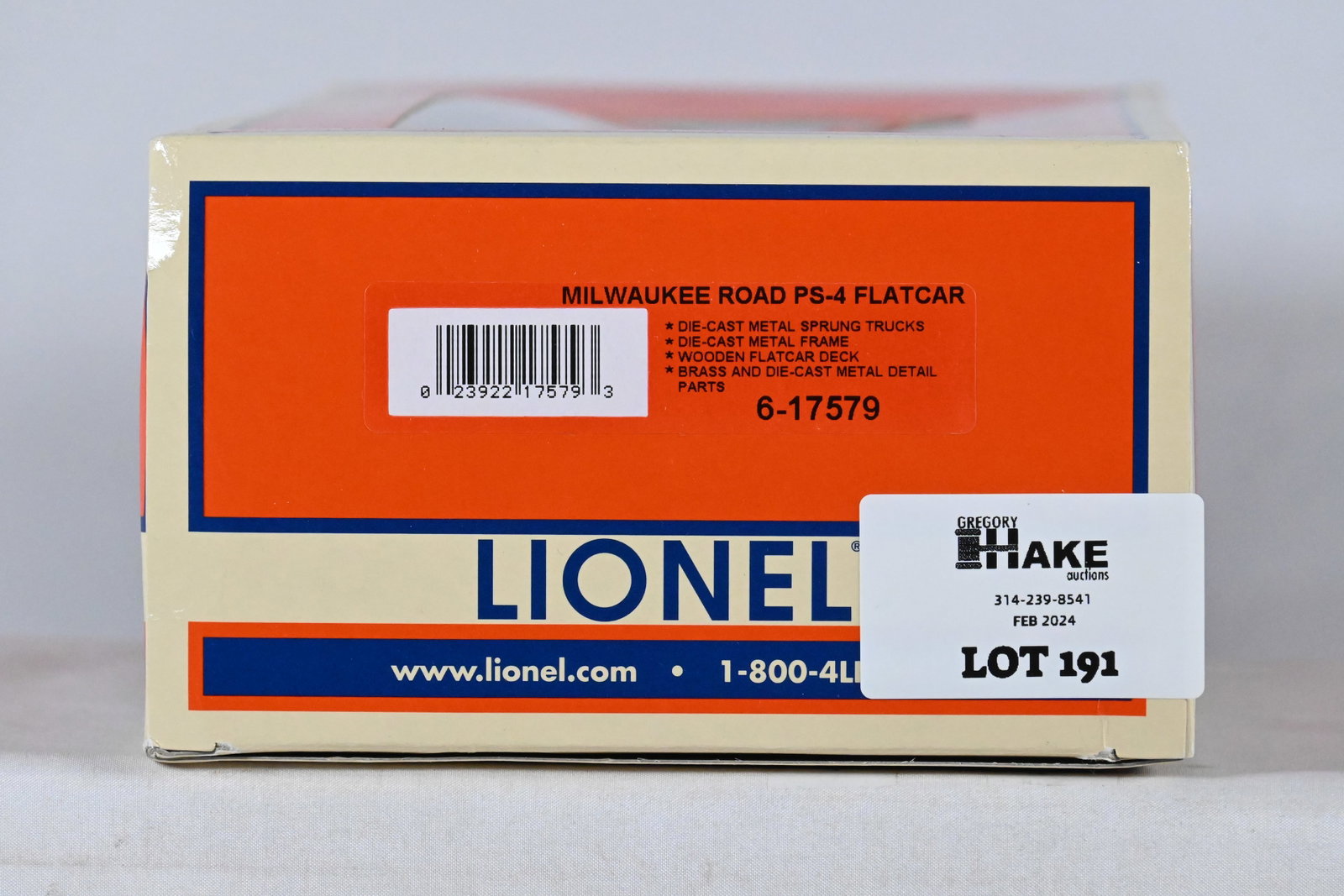 Lionel LTI 6-17579 Milwaukee Rd PS-4 Flatcar w/ OB: Lionel LTI 6-17579 Milwaukee Rd PS-4 Flatcar w/ OB, C10
