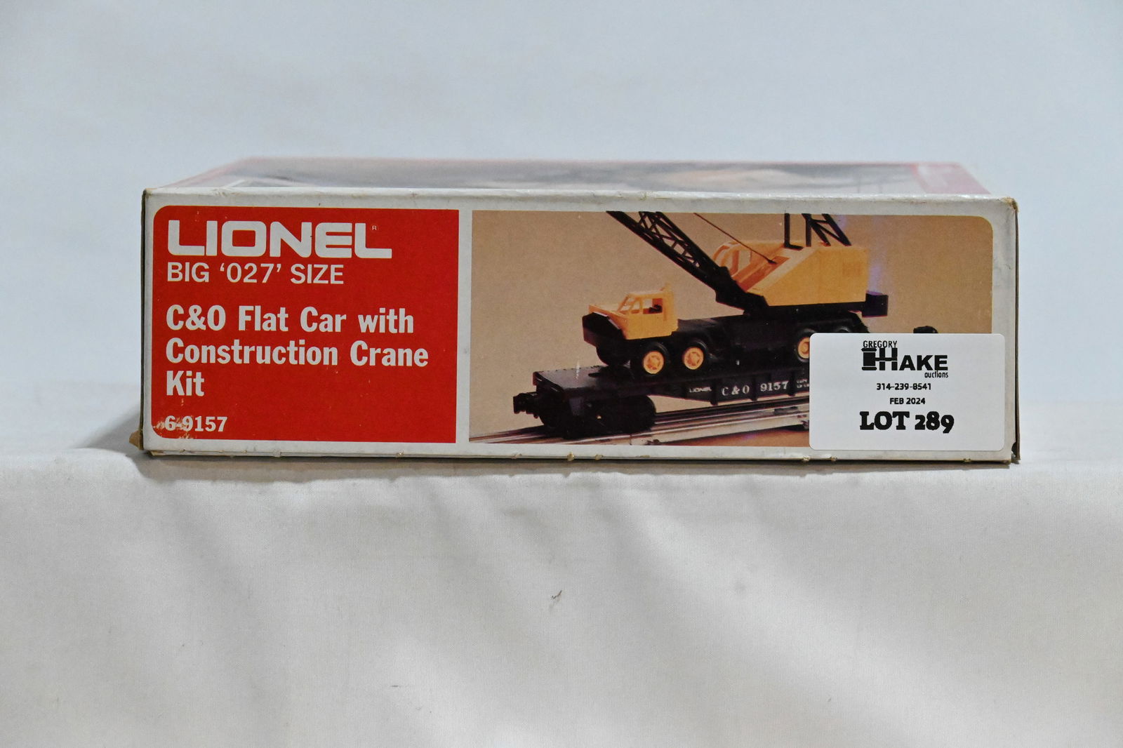 Lionel MPC 6-9157 C&O Flatcar with P&H Construction Crane Kit & OB: Lionel MPC 6-9157 C&O Flatcar with P&H Construction Crane Kit & OB, C10