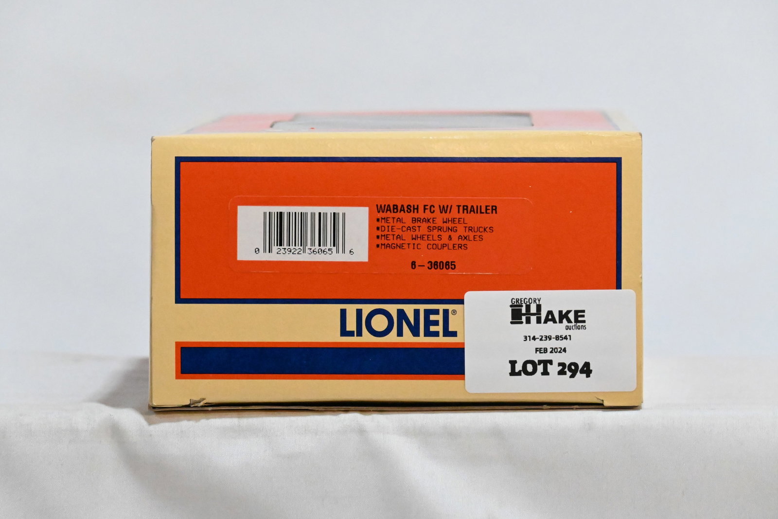 Lionel LTI 6-36065 Wabash Flatcar w/ Trailer & OB: Lionel LTI 6-36065 Wabash Flatcar w/ Trailer & OB, C10